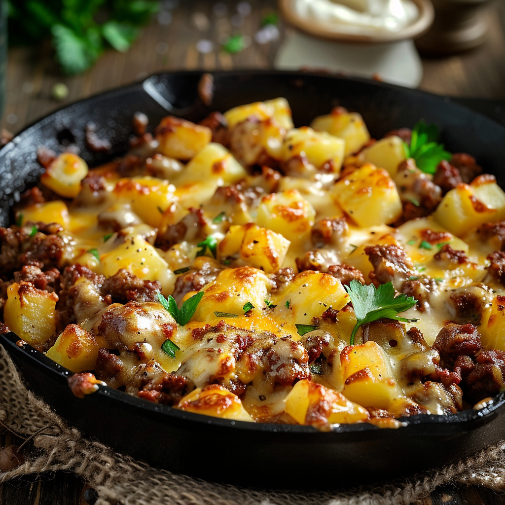 You are currently viewing Cheesy Ground Beef and Potatoes (Easy Comfort Food Dinner)