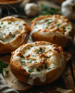 Read more about the article Chicken Alfredo Garlic Bread Bowls (Creamy Comfort)
