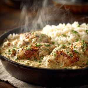 Read more about the article Creamy Smothered Chicken and Rice (Easy One-Pan Dinner)