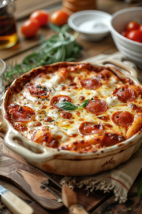 Read more about the article Easy Pizza Pasta Bake – Cheesy Family Dinner Recipe
