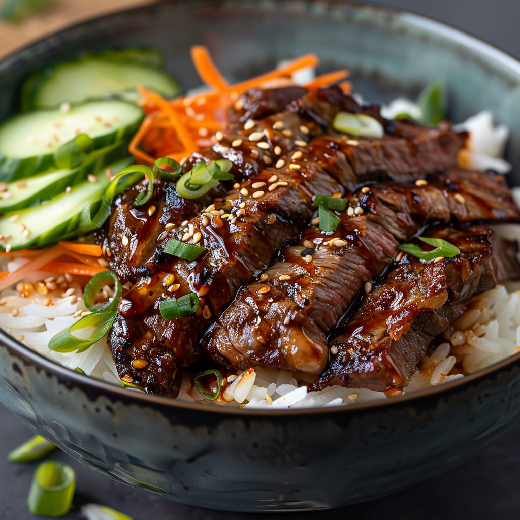 You are currently viewing Korean BBQ Steak Rice Bowls with Spicy Cream Sauce (Easy Dinner)