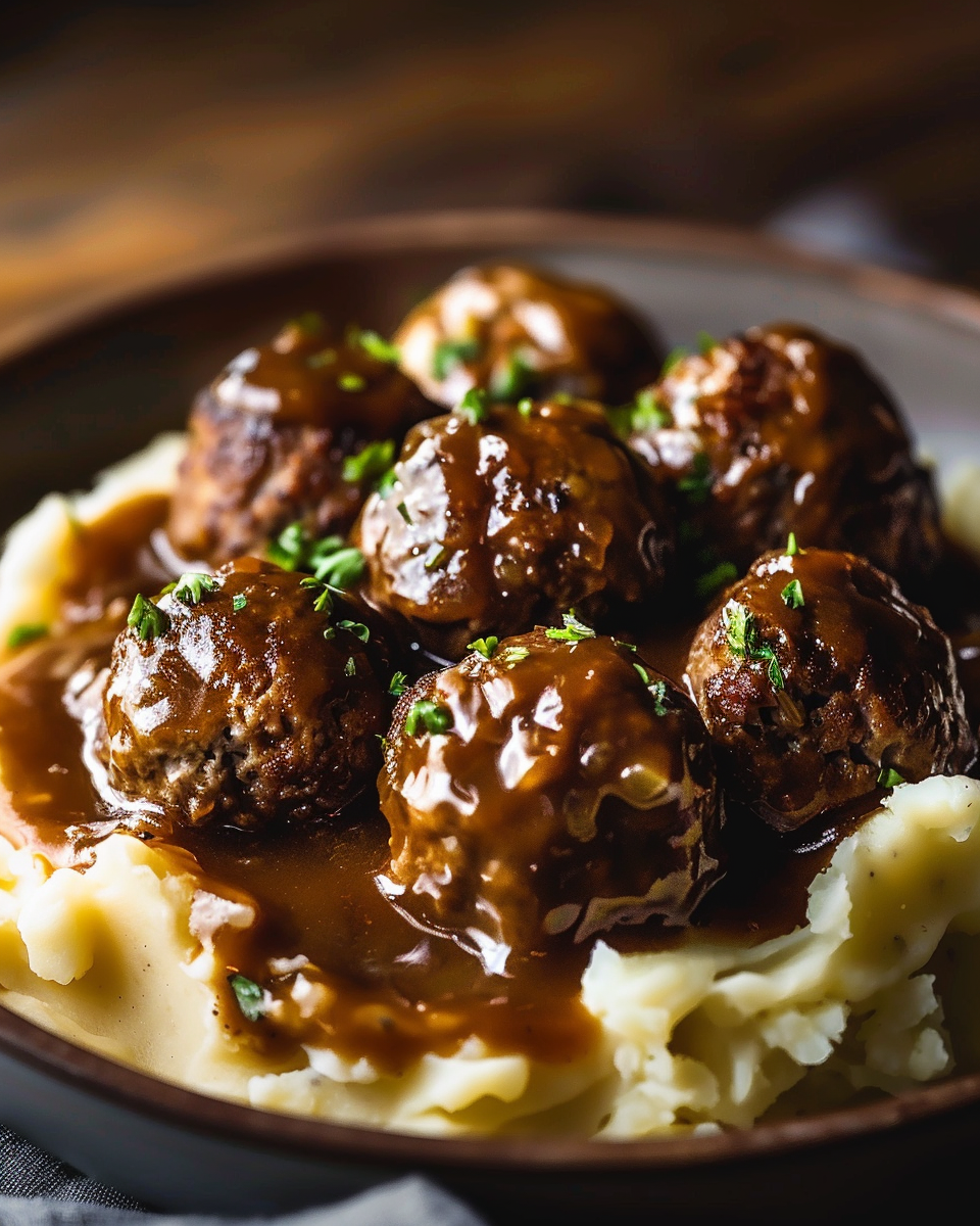 You are currently viewing Slow Cooker Salisbury Steak Meatballs (Easy Comfort Food)